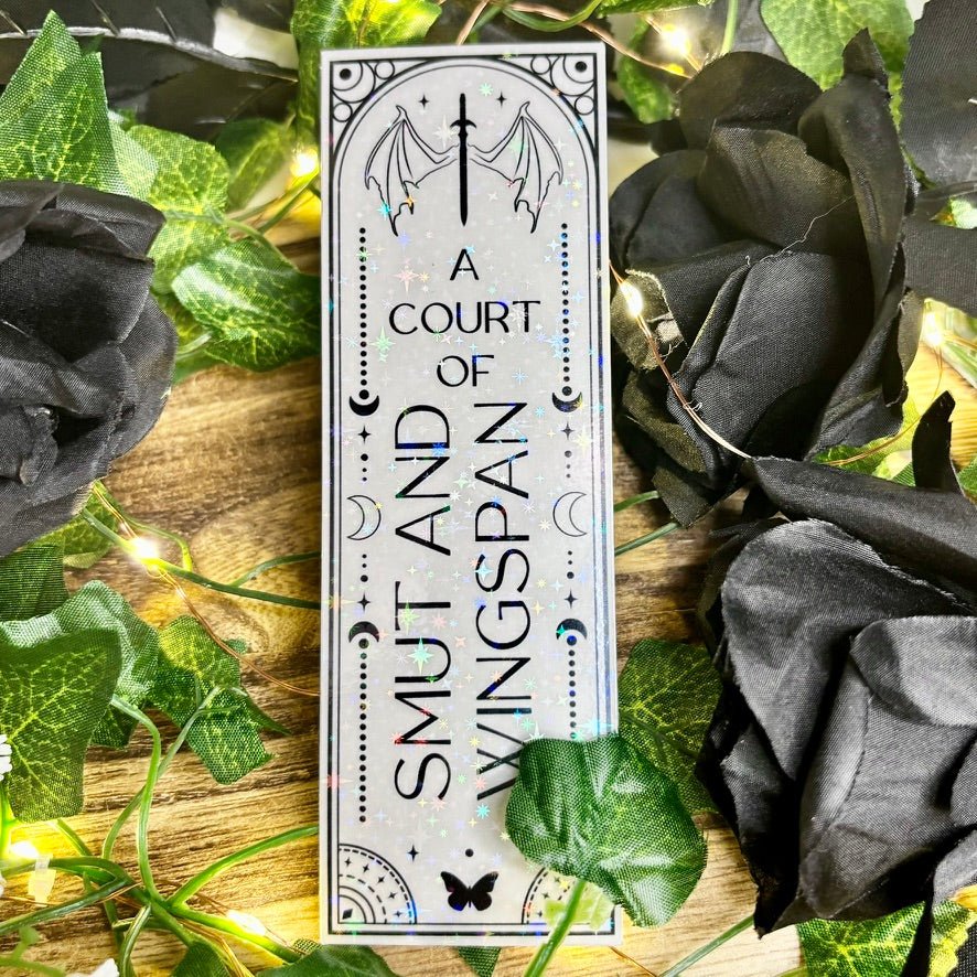 A Court of Smut and Wingspan Black and White Holographic Bookmark - Awfullynerdy.co