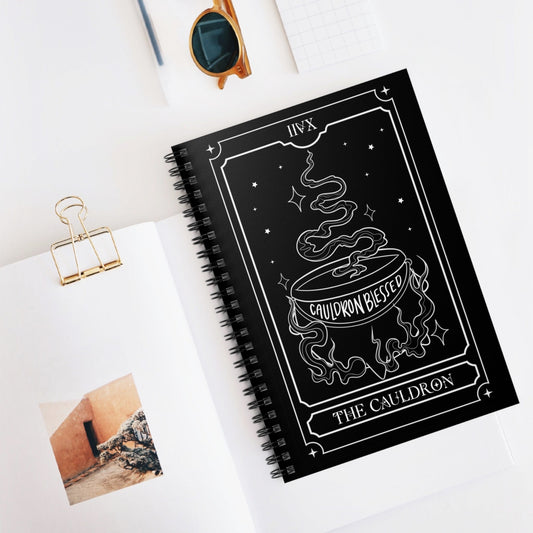 ACOMAF Inspired Tarot Card Spiral Notebook - Cauldron Blessed, Witchcraft Journal, Spellbook, Magic Diary, Gift for Witches, Occult Study Note - Awfullynerdy.co