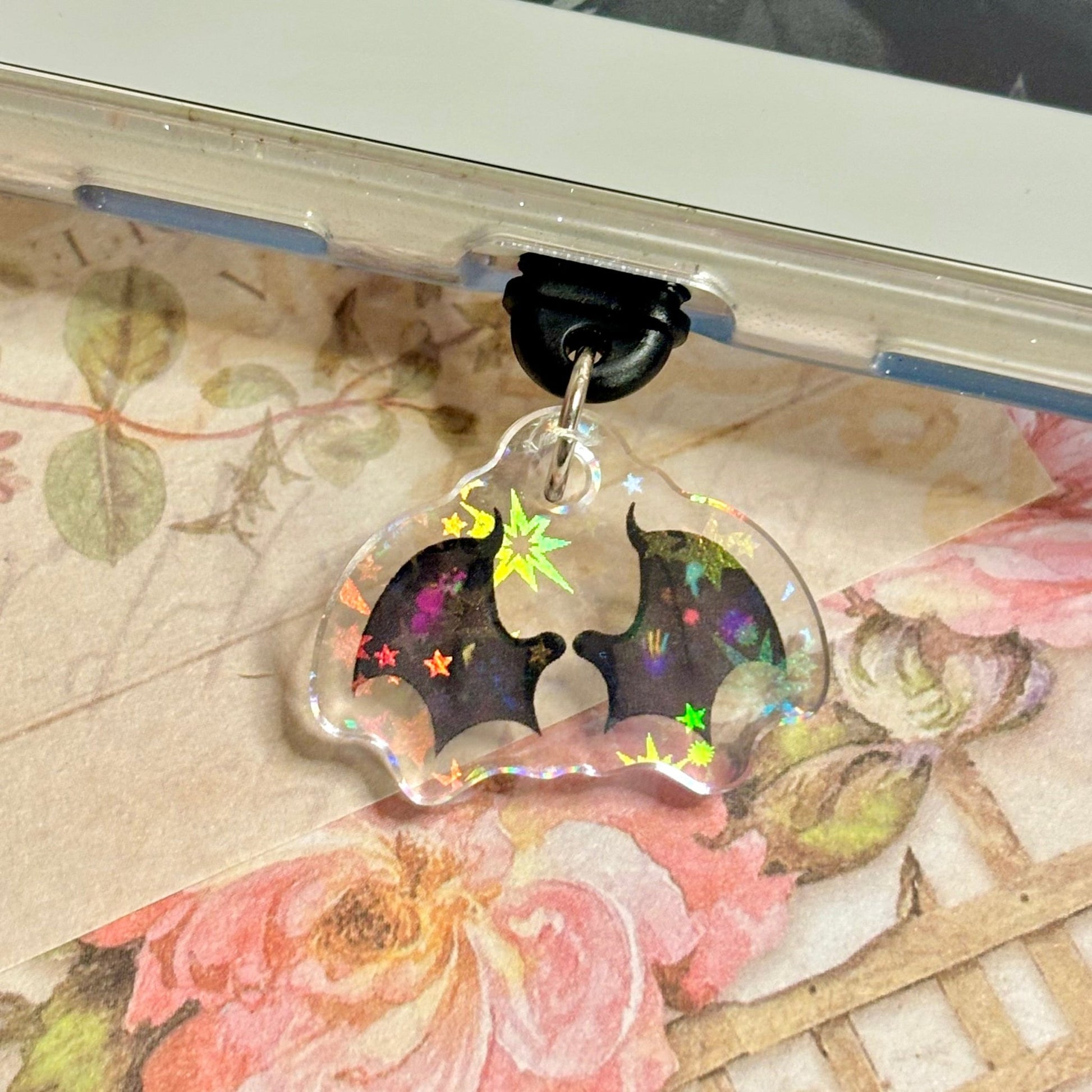 ACOMAF Painted Wings Star Sparkle Double Sided USB - C Dust Plug Kindle Charm - Awfullynerdy.co