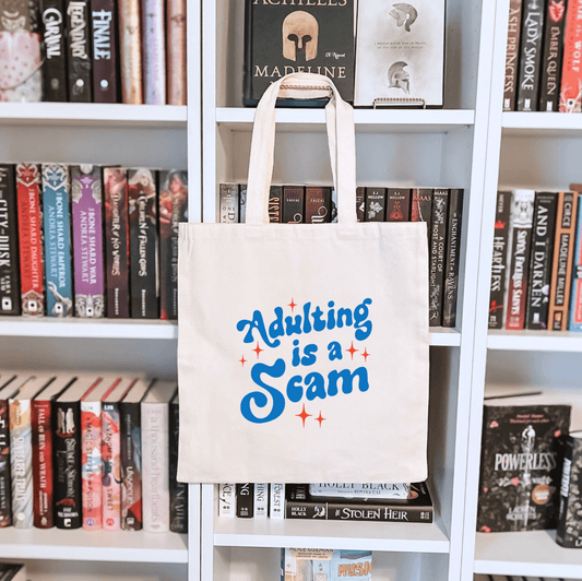 Adulting us a Scam Sublimated Canvas Tote Bag - Awfullynerdy.co