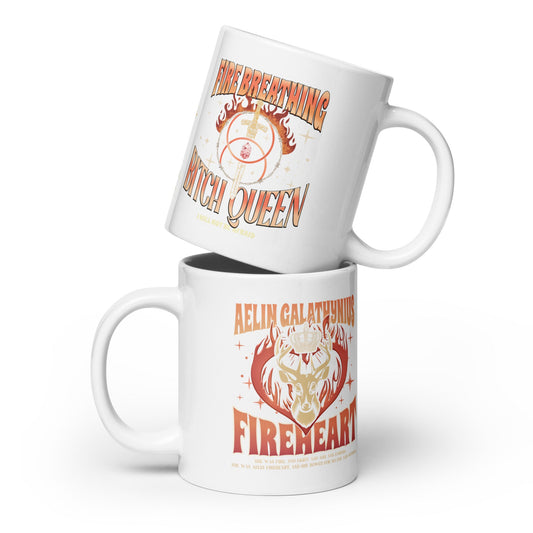 Aelin Fire Breathing B Queen White glossy mug - Awfullynerdy.co