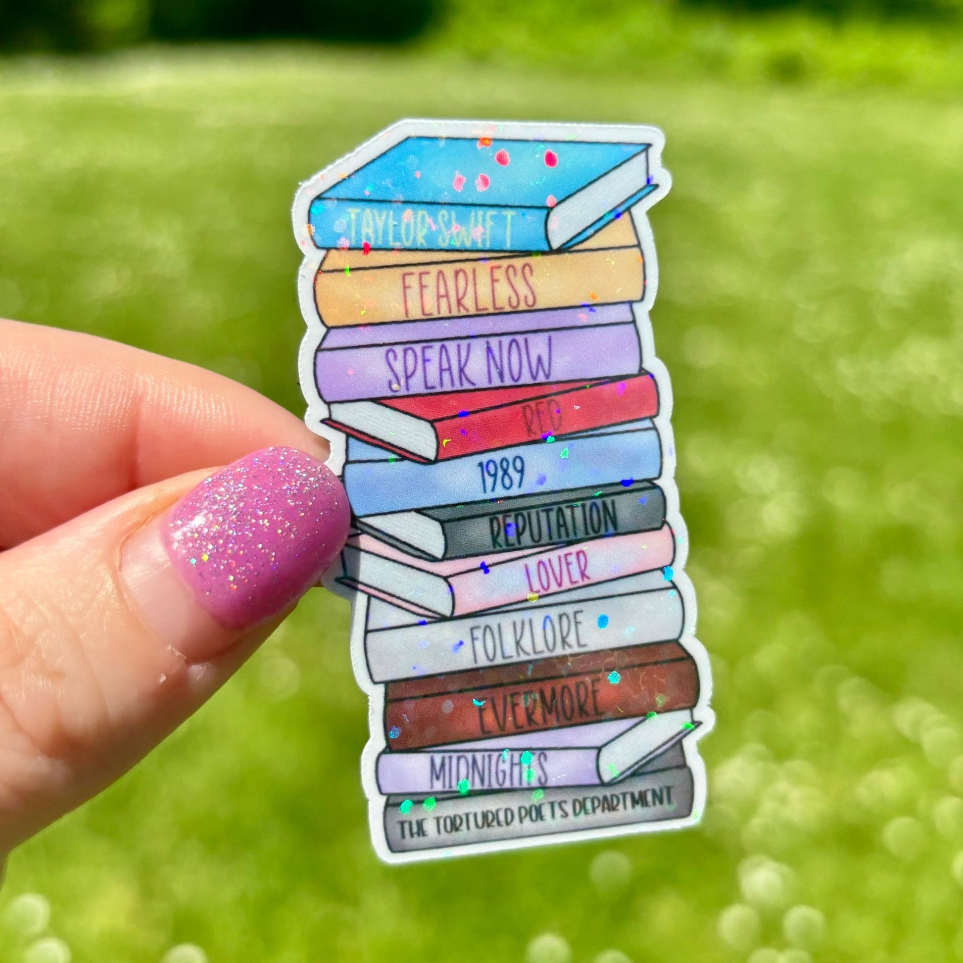 Albums Bookstack Sticker - Awfullynerdy.co