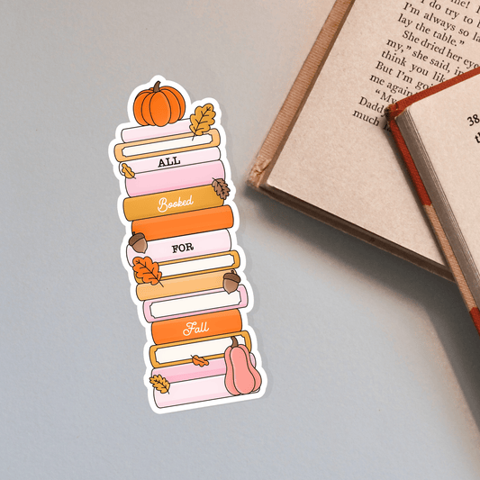 All Booked for Fall Bookmark - Awfullynerdy.co
