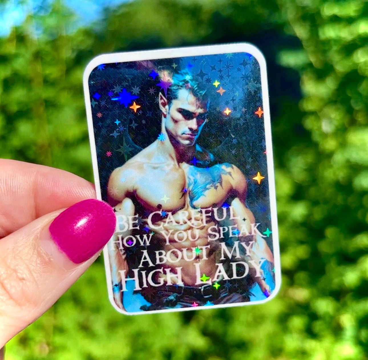 Azriel Photo High Lady Sparkle Sticker - Awfullynerdy.co