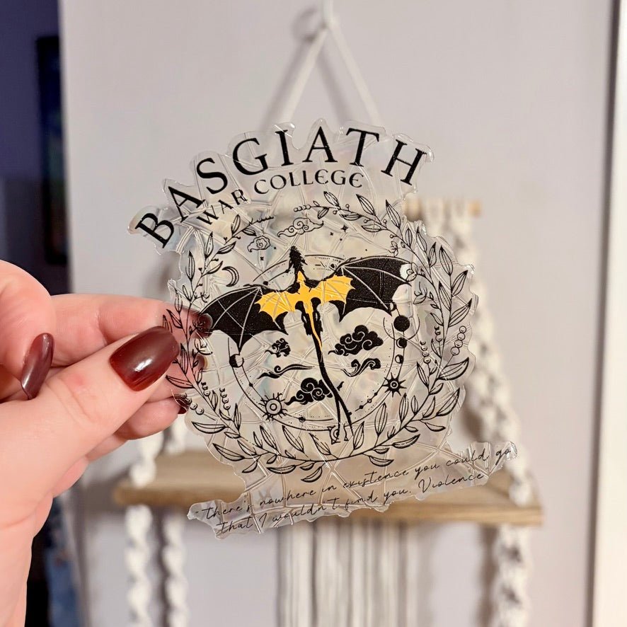Basgiath War College Suncatcher Sticker - Awfullynerdy.co