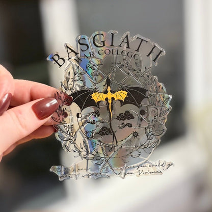 Basgiath War College Suncatcher Sticker - Awfullynerdy.co