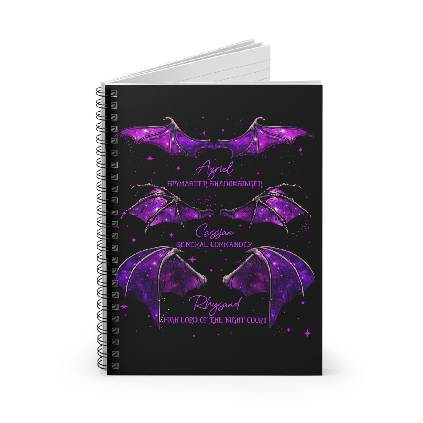 Bat Boys Wings Cassian Azriel Rhysand Spiral Notebook - Ruled Line - Awfullynerdy.co