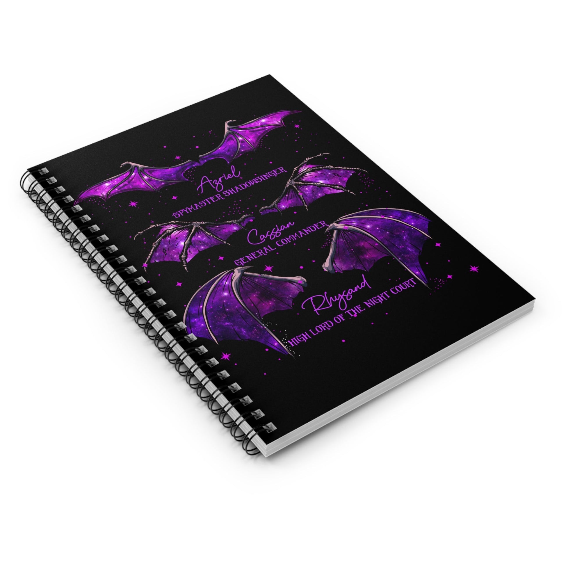 Bat Boys Wings Cassian Azriel Rhysand Spiral Notebook - Ruled Line - Awfullynerdy.co