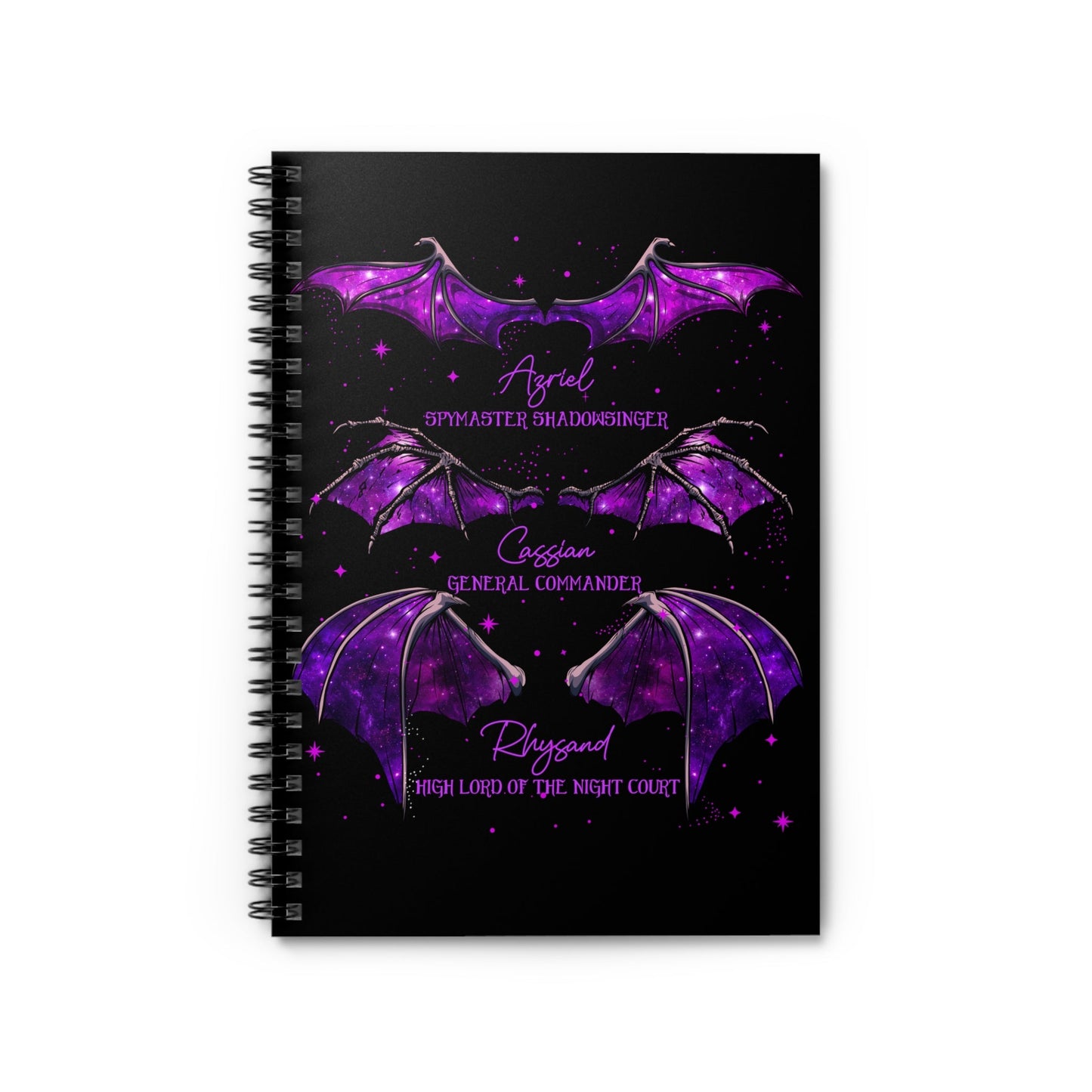 Bat Boys Wings Cassian Azriel Rhysand Spiral Notebook - Ruled Line - Awfullynerdy.co