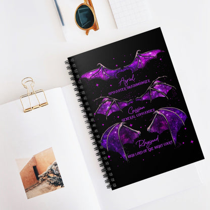 Bat Boys Wings Cassian Azriel Rhysand Spiral Notebook - Ruled Line - Awfullynerdy.co