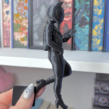 Biker Woman Reading Bookshelf Decor - Awfullynerdy.co