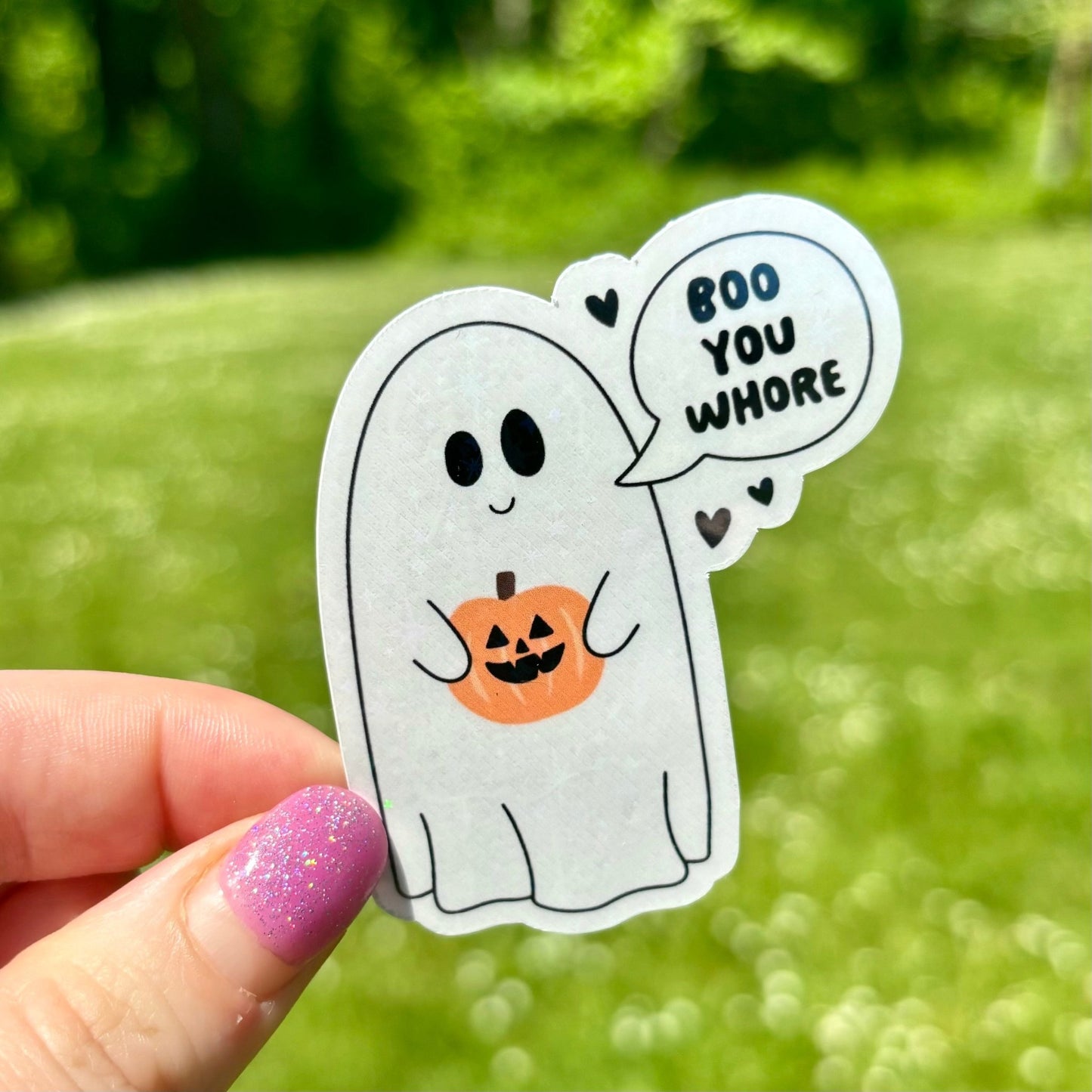 Boo You Whore Ghost Sticker - Awfullynerdy.co