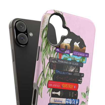 Book Lover Custom 15 Book Stack Magnetic Tough Case, Personalized Phone Cover, Literary Gift, Reader's Phone Protector, Bibliophile Case, - Awfullynerdy.co