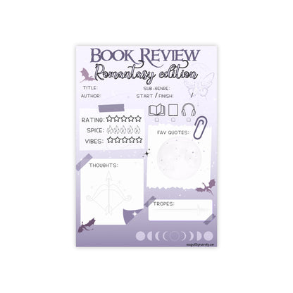 Book Review Sticky Notes - Notepads - Romantasy Edition - Awfullynerdy.co