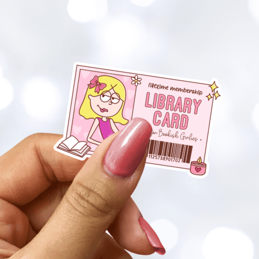 Bookish Girlie Library Card Sticker - Awfullynerdy.co