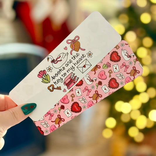 Books are the Key to My Heart Dual - Sided Matte Cardstock Bookmark - Awfullynerdy.co