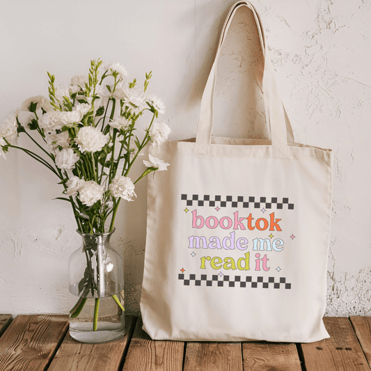 BookTok Made Me Read It Sublimated Canvas Tote Bag - Awfullynerdy.co
