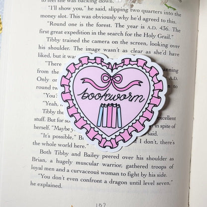 Bookworm Heart 3 - inch Matte Sticker - Awfullynerdy.co