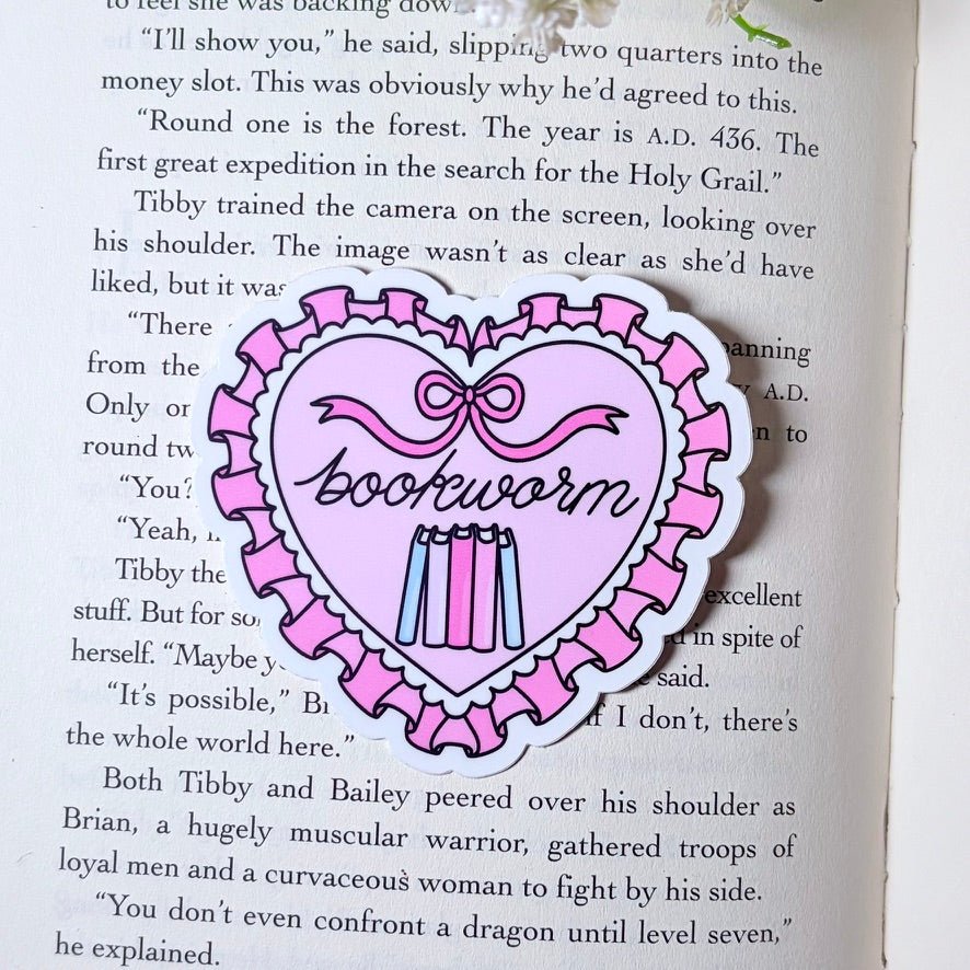 Bookworm Heart 3 - inch Matte Sticker - Awfullynerdy.co