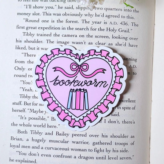 Bookworm Heart 3 - inch Matte Sticker - Awfullynerdy.co