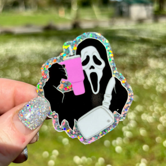 Boujee Ghost Glitter Sticker - Awfullynerdy.co