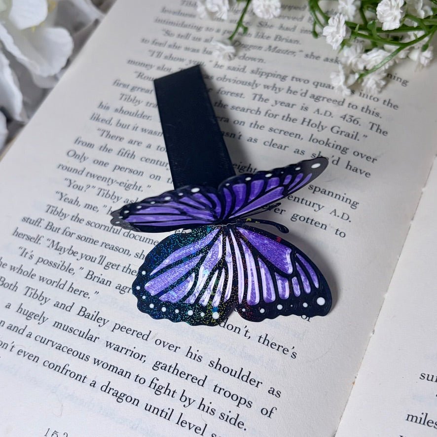 Butterfly Bookmark | 3D Printed Butterfly Bookmark | Sparkle Finish | Foldable Book Lover Gift - Awfullynerdy.co