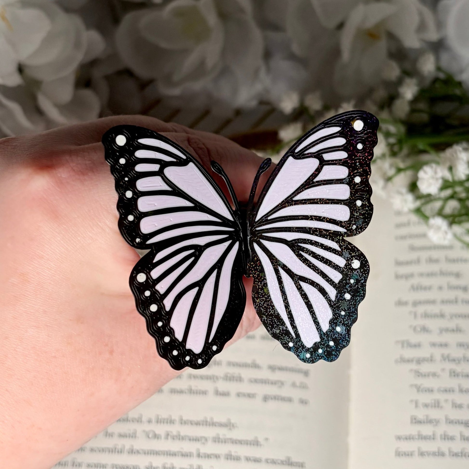 Butterfly Bookmark | 3D Printed Butterfly Bookmark | Sparkle Finish | Foldable Book Lover Gift - Awfullynerdy.co