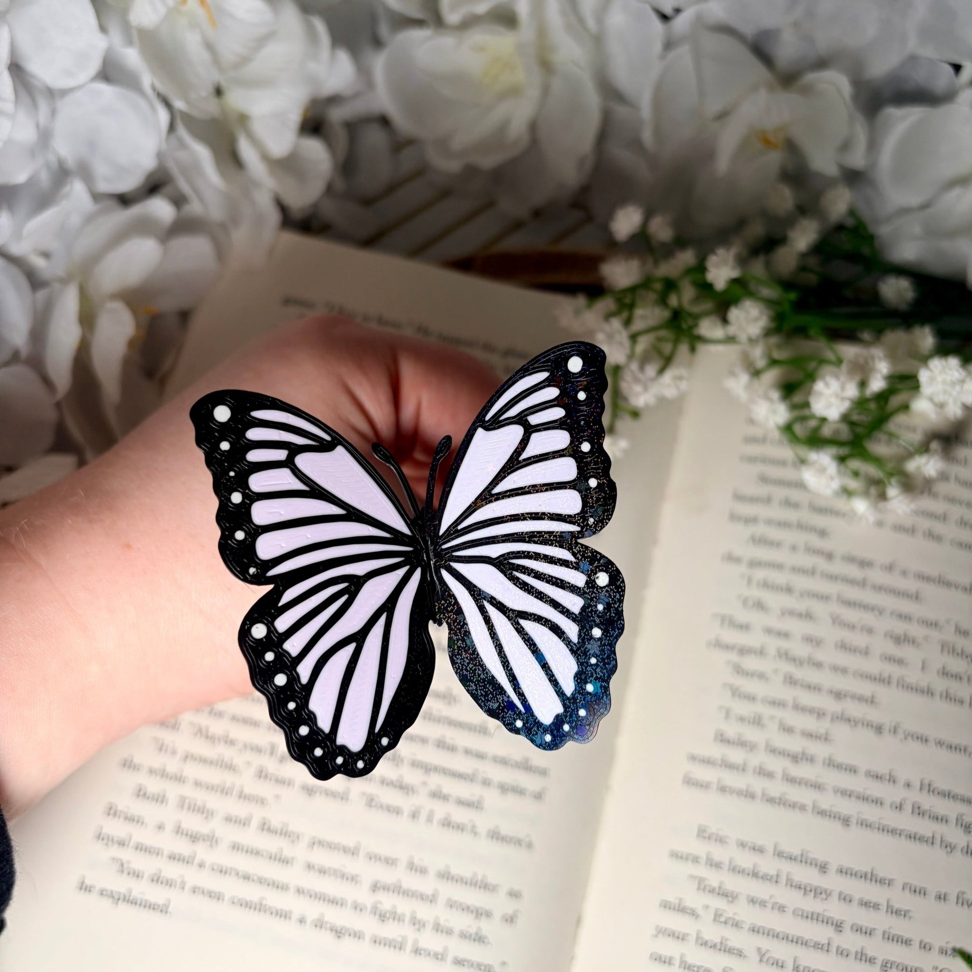 Butterfly Bookmark | 3D Printed Butterfly Bookmark | Sparkle Finish | Foldable Book Lover Gift - Awfullynerdy.co