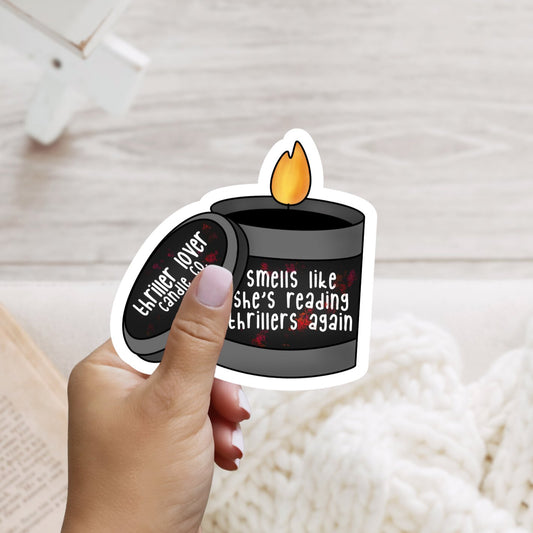 Candle Co Smells Like She's Reading Thrillers Again Sticker - Awfullynerdy.co