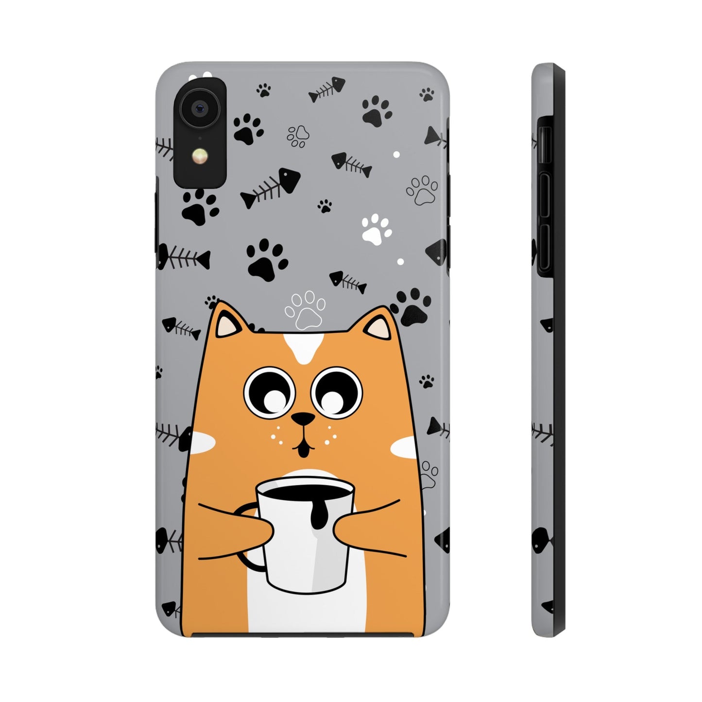 Cat Drinking Coffee Tough Phone Case - Awfullynerdy.co