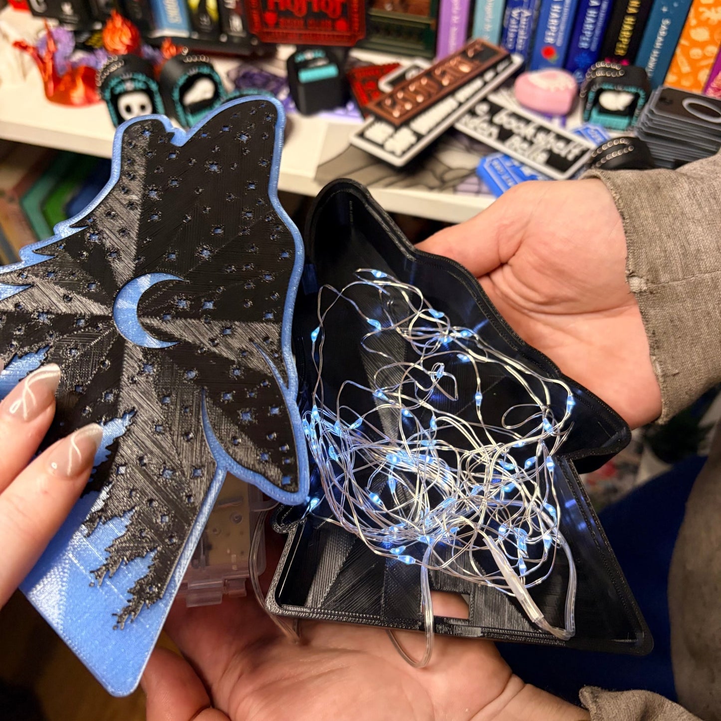 Celestial Wolf Light Up Book Nook - Awfullynerdy.co