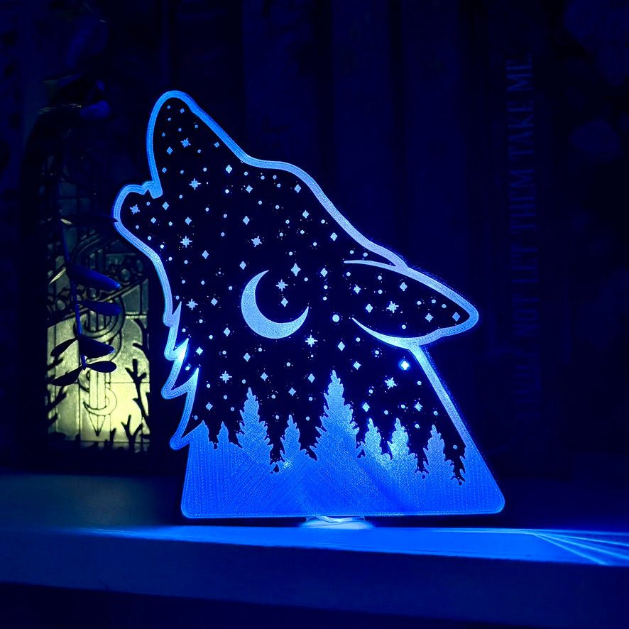 Celestial Wolf Light Up Book Nook - Awfullynerdy.co