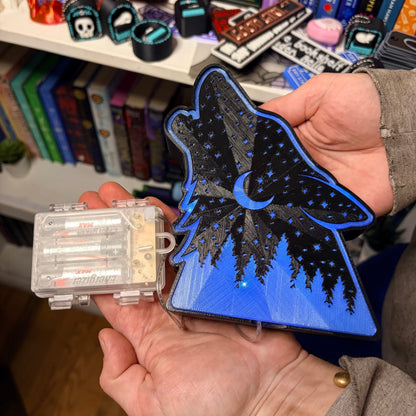 Celestial Wolf Light Up Book Nook - Awfullynerdy.co