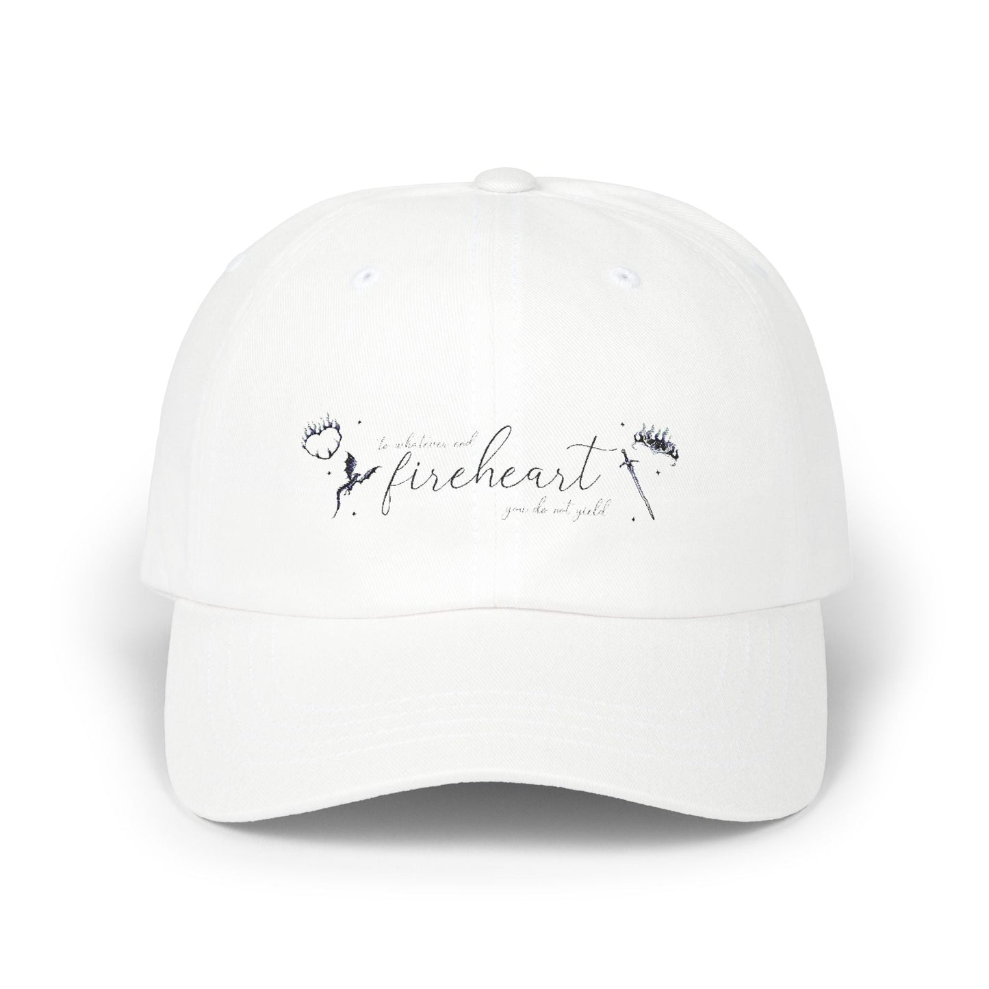Classic Fireheart Dad Cap, Relaxed White Baseball Hat, Gift for Fathers Day, Casual Everyday Wear, Adjustable Dad Hat - Awfullynerdy.co
