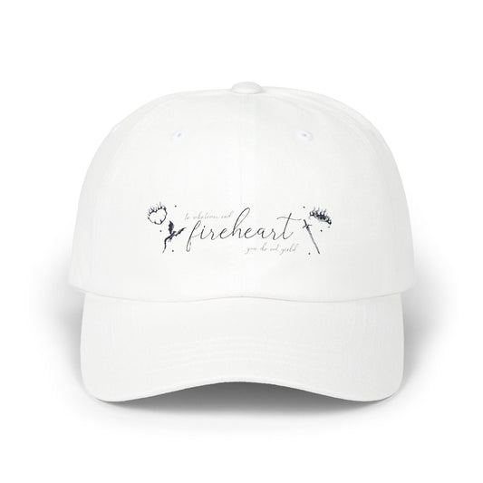 Classic Fireheart Dad Cap, Relaxed White Baseball Hat, Gift for Fathers Day, Casual Everyday Wear, Adjustable Dad Hat - Awfullynerdy.co