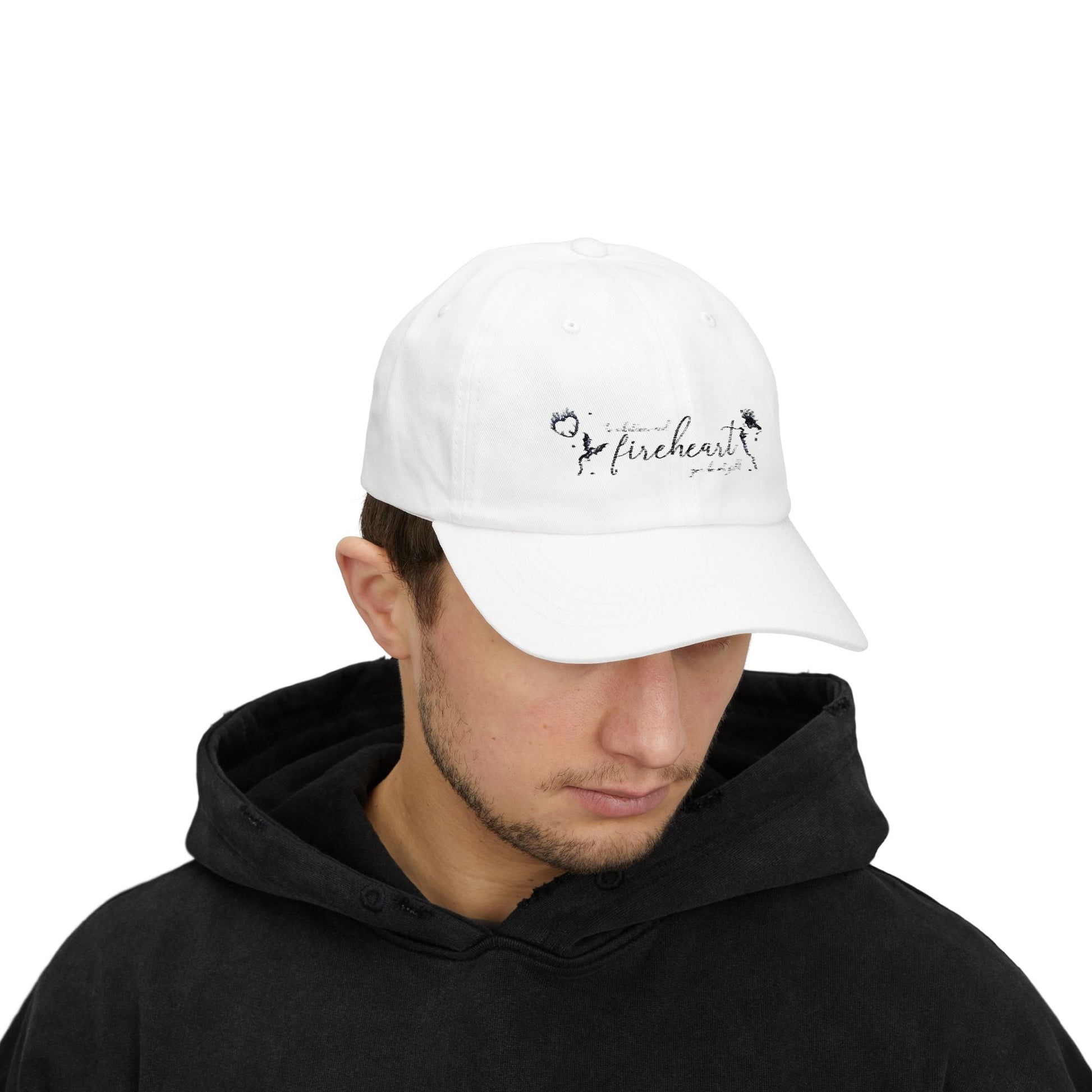 Classic Fireheart Dad Cap, Relaxed White Baseball Hat, Gift for Fathers Day, Casual Everyday Wear, Adjustable Dad Hat - Awfullynerdy.co
