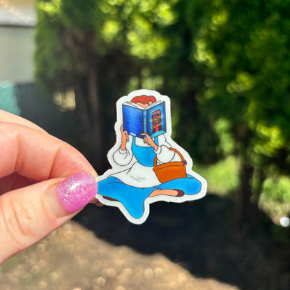 Clear Princess Reading Throne of Glass Sticker - Awfullynerdy.co