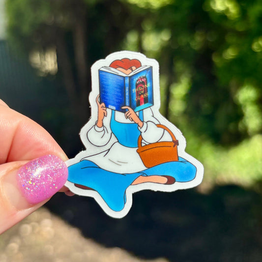 Clear Princess Reading Throne of Glass Sticker - Awfullynerdy.co