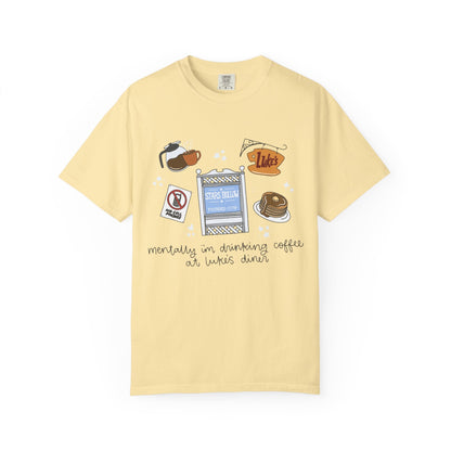 Coffee Lover T-Shirt - Mentally I'm Drinking Coffee at Luke's - Awfullynerdy.co