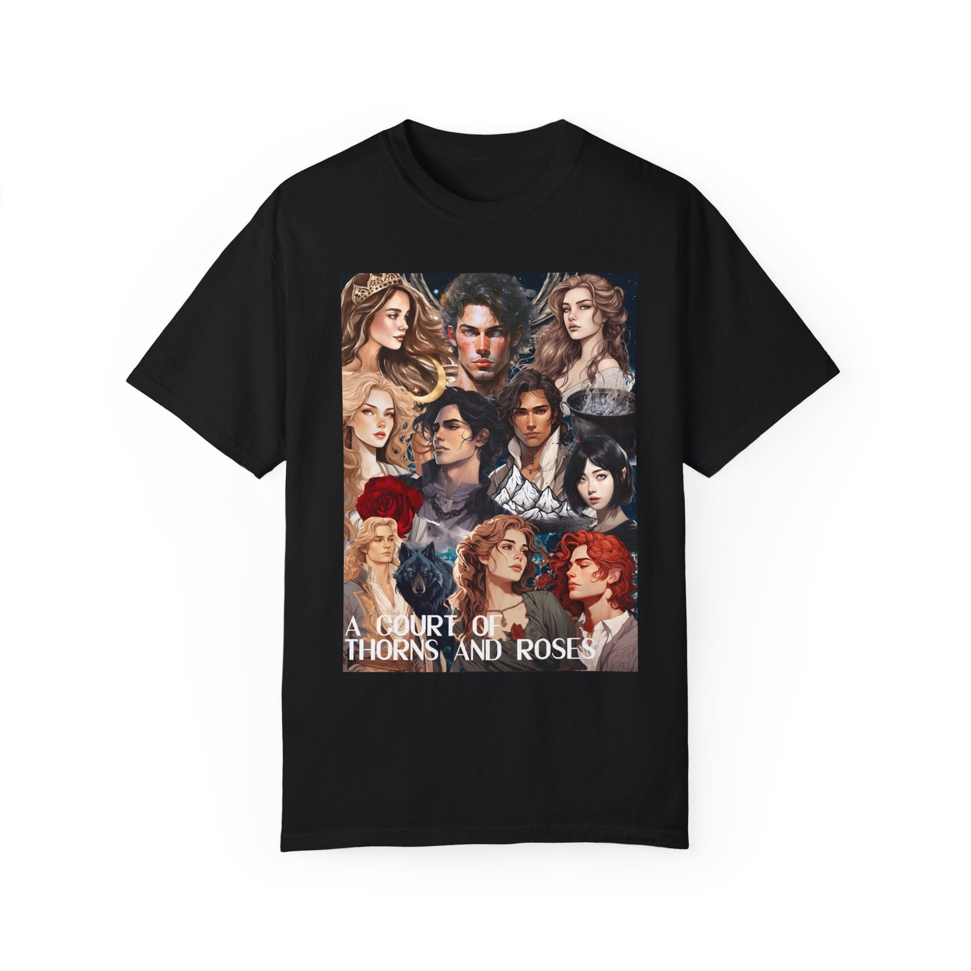 Comfort Colors A Court of Thorns and Roses Collage Unisex Garment - Dyed T - shirt - Awfullynerdy.co