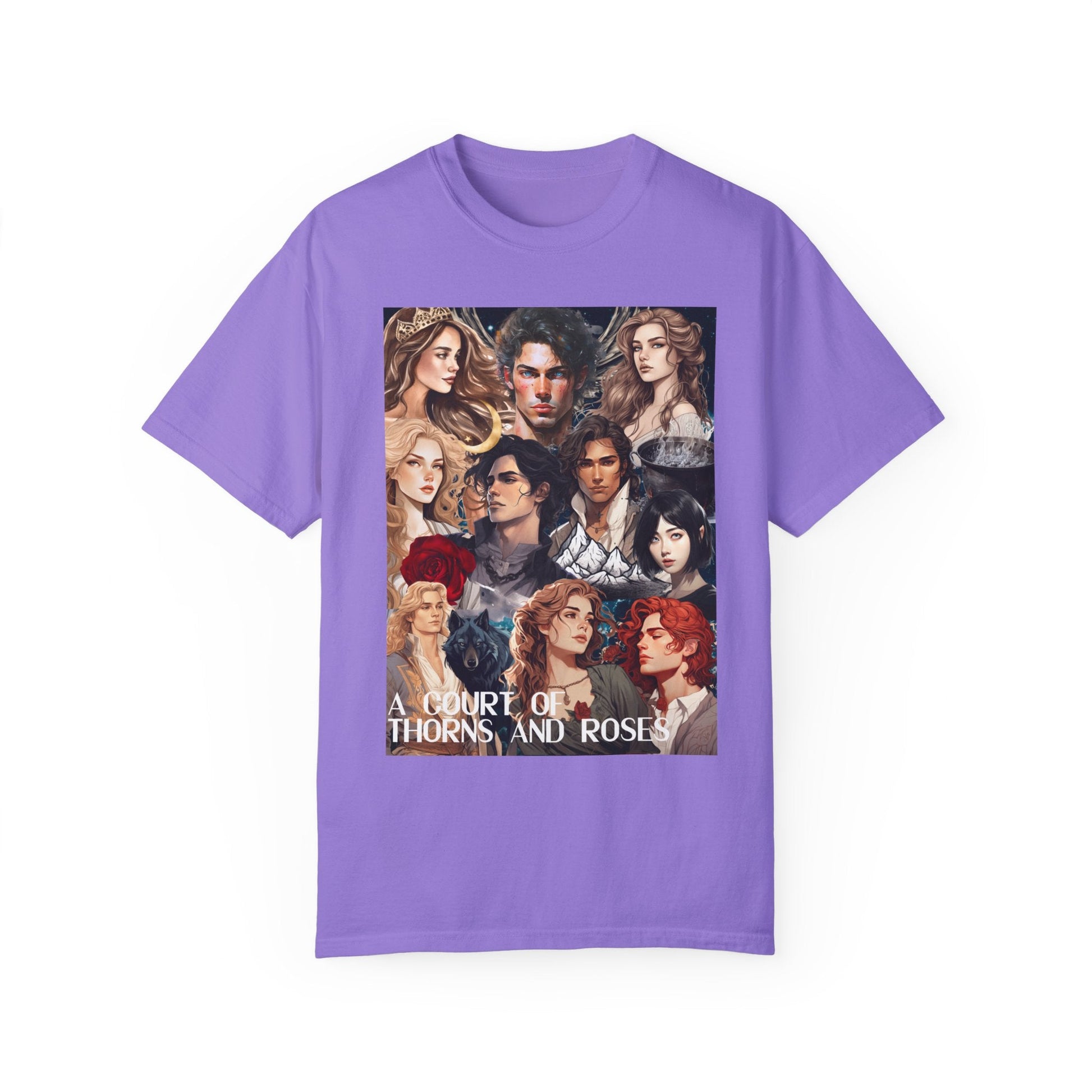 Comfort Colors A Court of Thorns and Roses Collage Unisex Garment - Dyed T - shirt - Awfullynerdy.co