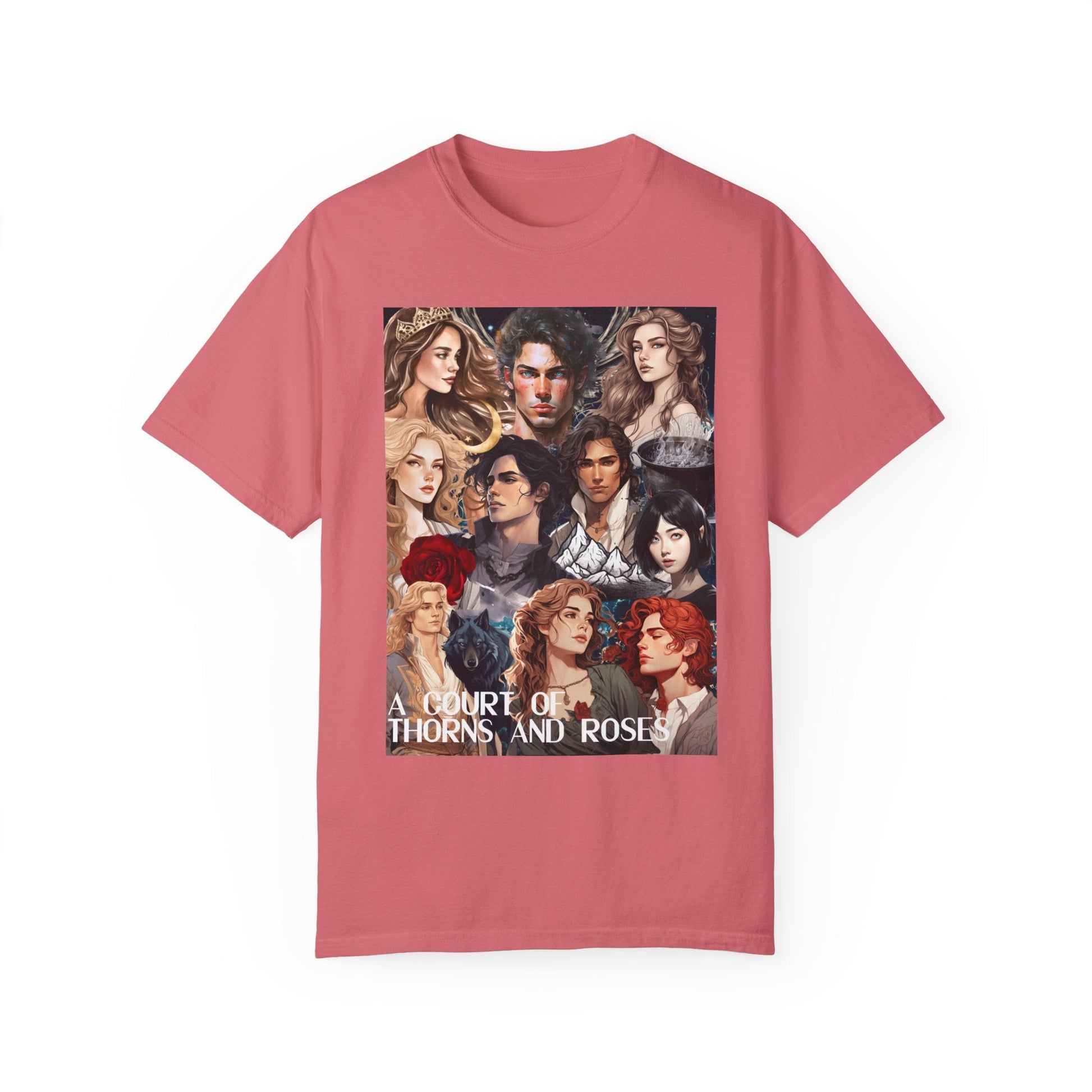 Comfort Colors A Court of Thorns and Roses Collage Unisex Garment - Dyed T - shirt - Awfullynerdy.co