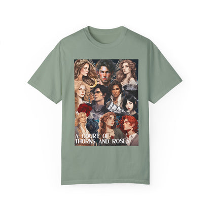 Comfort Colors A Court of Thorns and Roses Collage Unisex Garment - Dyed T - shirt - Awfullynerdy.co