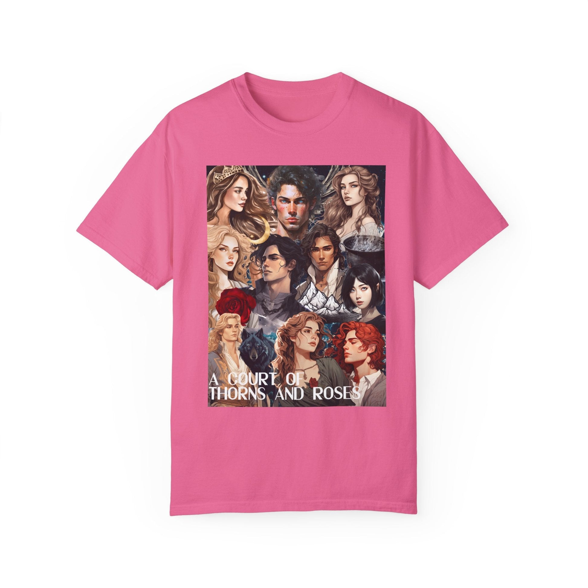 Comfort Colors A Court of Thorns and Roses Collage Unisex Garment - Dyed T - shirt - Awfullynerdy.co