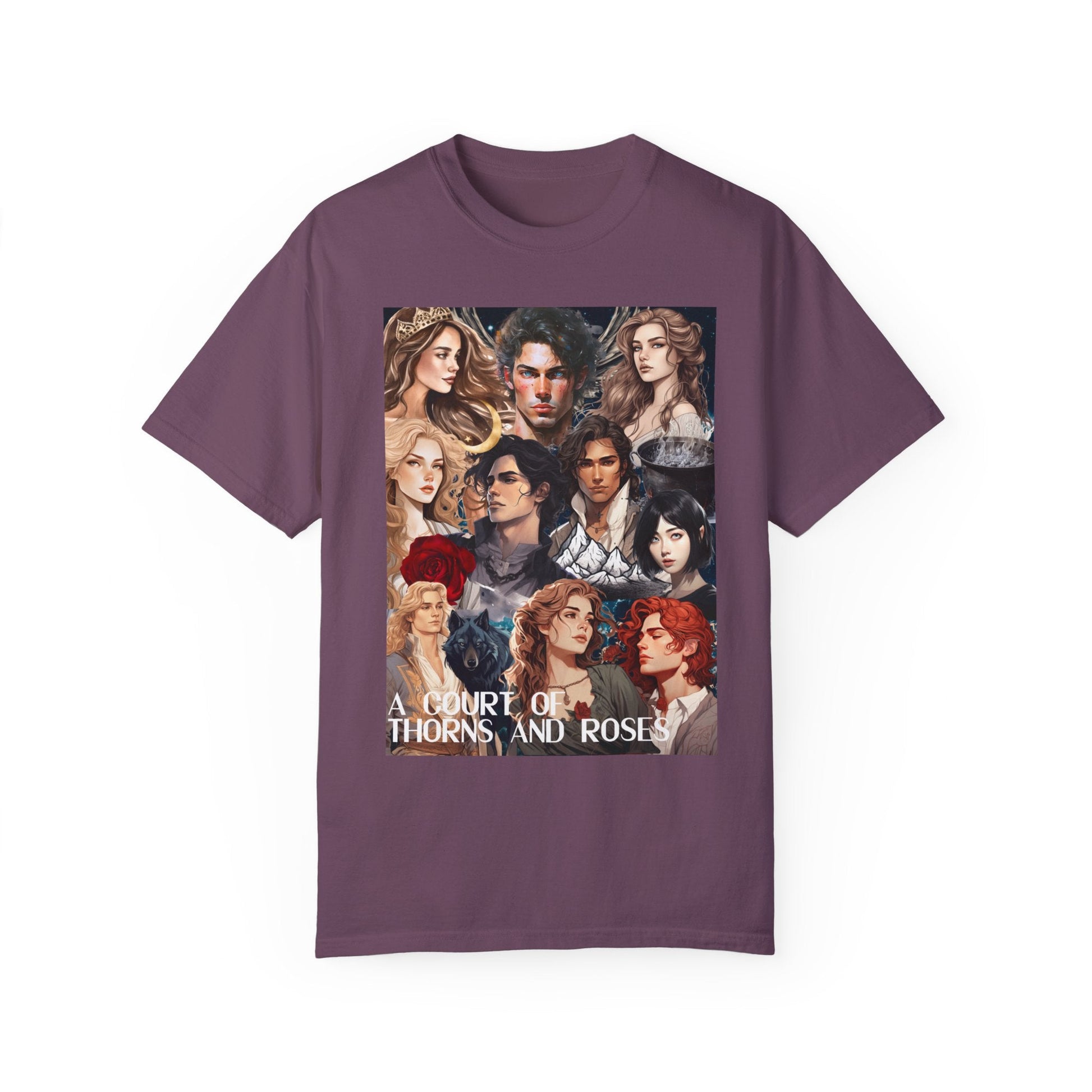 Comfort Colors A Court of Thorns and Roses Collage Unisex Garment - Dyed T - shirt - Awfullynerdy.co