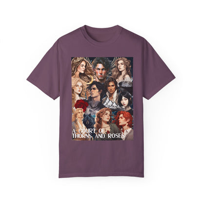 Comfort Colors A Court of Thorns and Roses Collage Unisex Garment - Dyed T - shirt - Awfullynerdy.co
