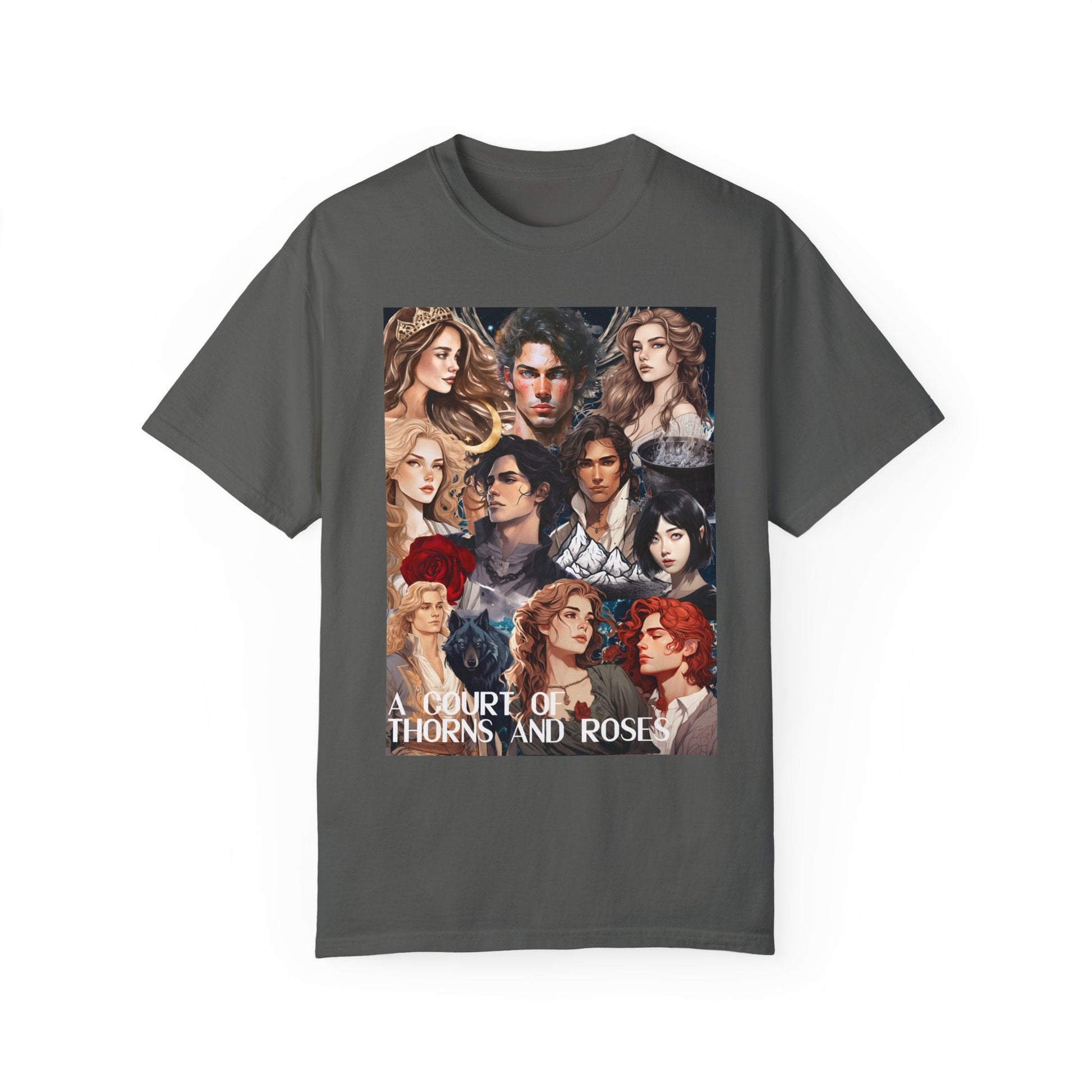 Comfort Colors A Court of Thorns and Roses Collage Unisex Garment - Dyed T - shirt - Awfullynerdy.co