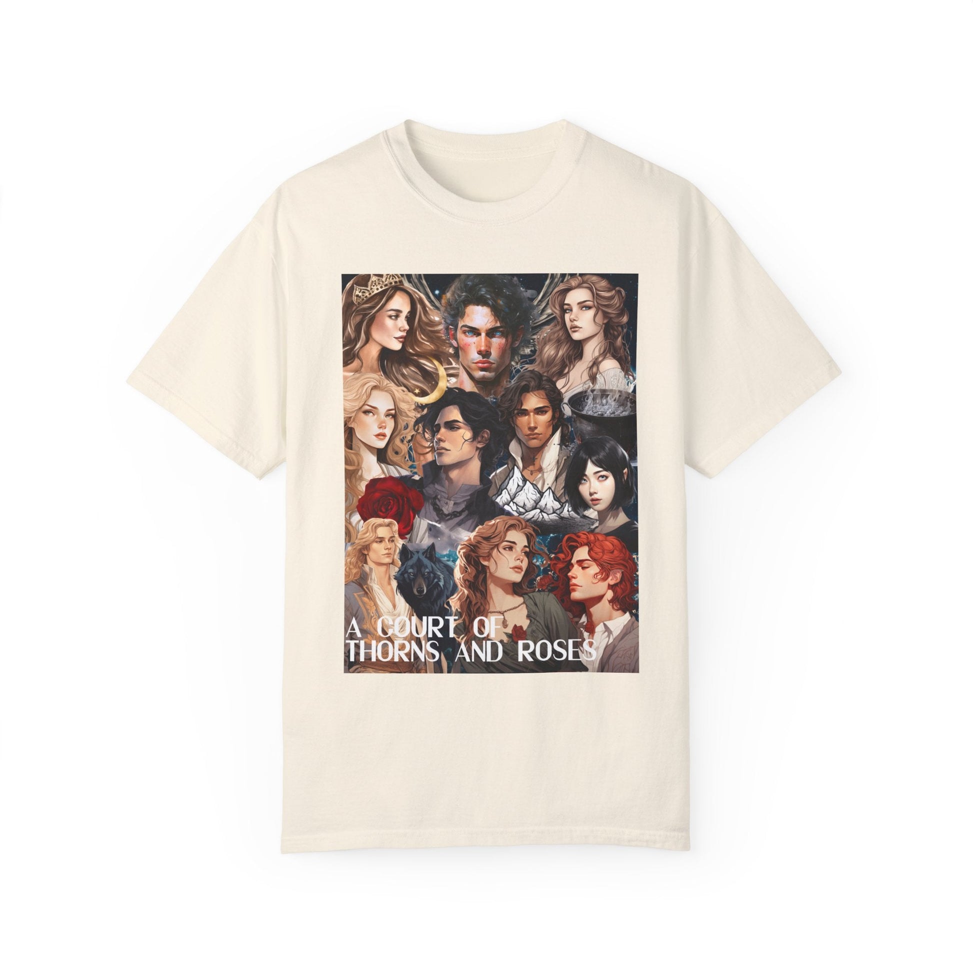 Comfort Colors A Court of Thorns and Roses Collage Unisex Garment - Dyed T - shirt - Awfullynerdy.co