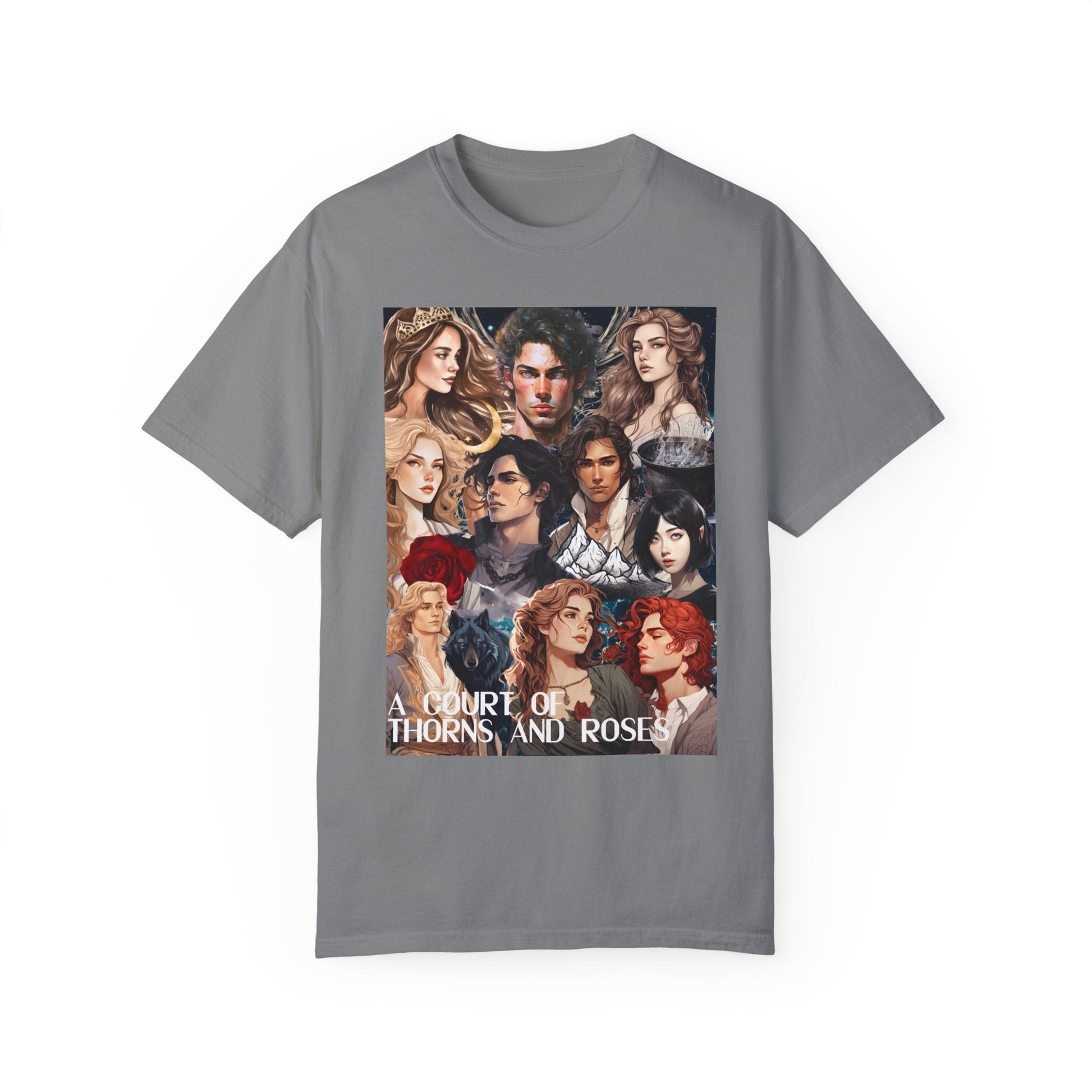 Comfort Colors A Court of Thorns and Roses Collage Unisex Garment - Dyed T - shirt - Awfullynerdy.co