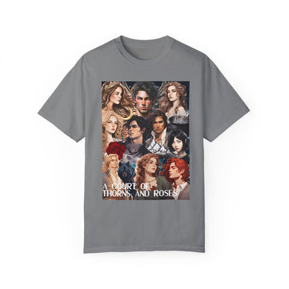 Comfort Colors A Court of Thorns and Roses Collage Unisex Garment - Dyed T - shirt - Awfullynerdy.co